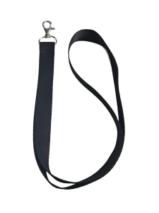 SCHWARZE POLYESTERLEINE, 2 cm, FISCHKARABINER